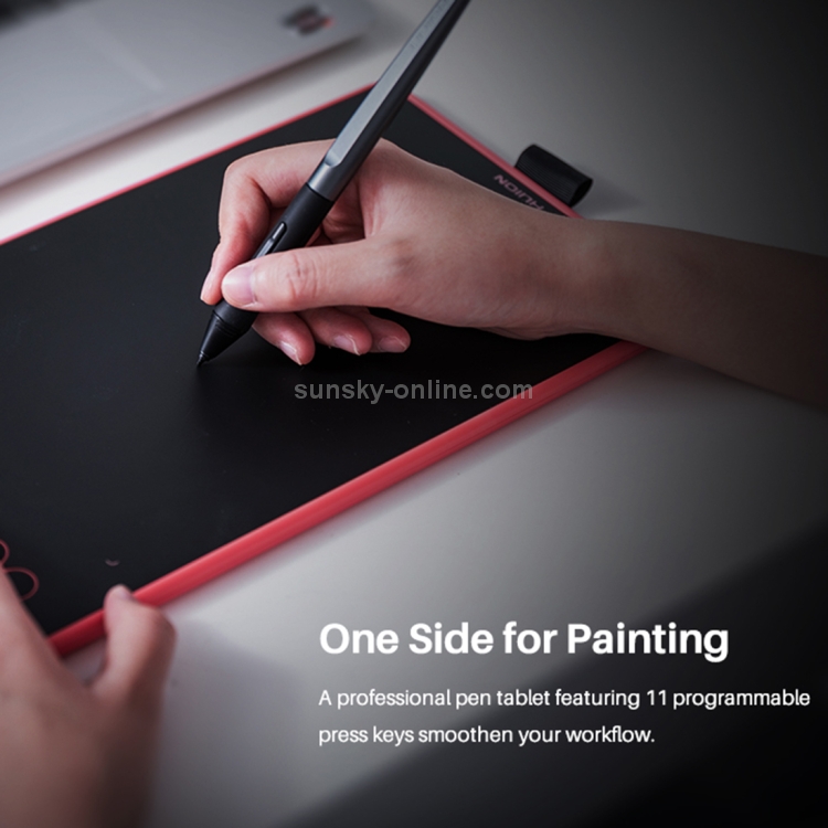HUION Inspiroy Ink H320M 5080 LPI Tableta de dibujo artístico para diversión, con bolígrafo y portalápices sin batería (rojo) - 6