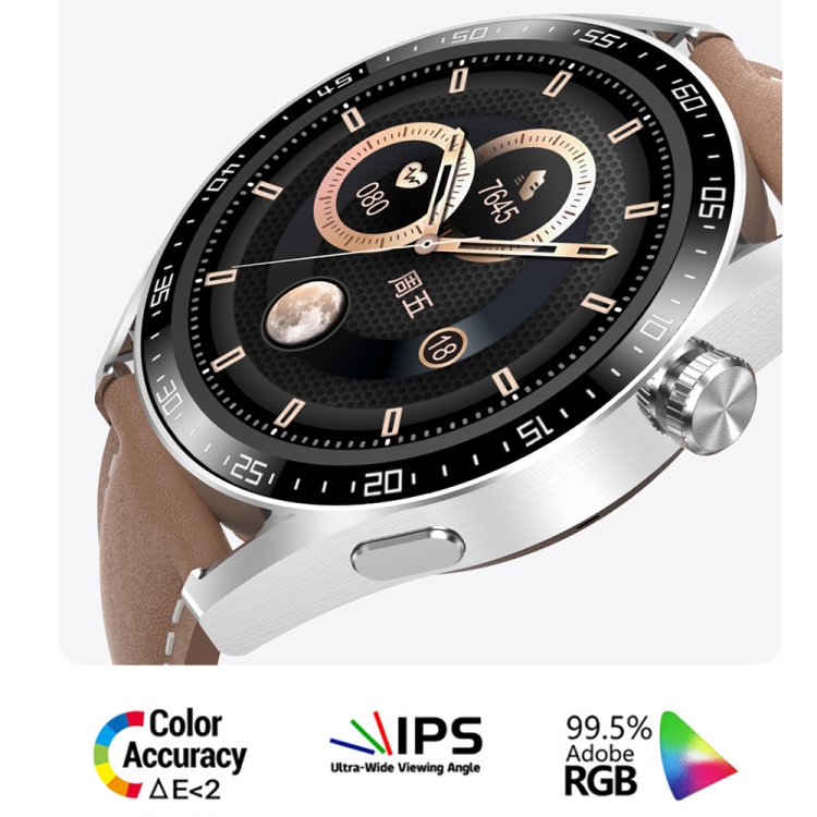 Hamtod GT3 Pro 1.32 pulgadas Smart Watch, frecuencia cardíaca / monitor de temperatura / llamada BT (plata) - B1