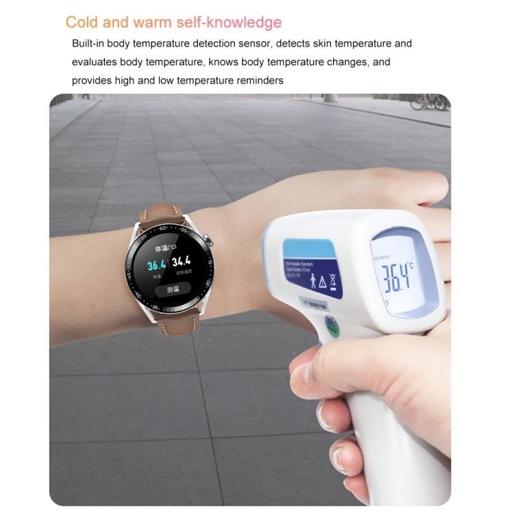 Hamtod GT3 Pro 1.32 pulgadas Smart Watch, frecuencia cardíaca / monitor de temperatura / llamada BT (plata) - B4