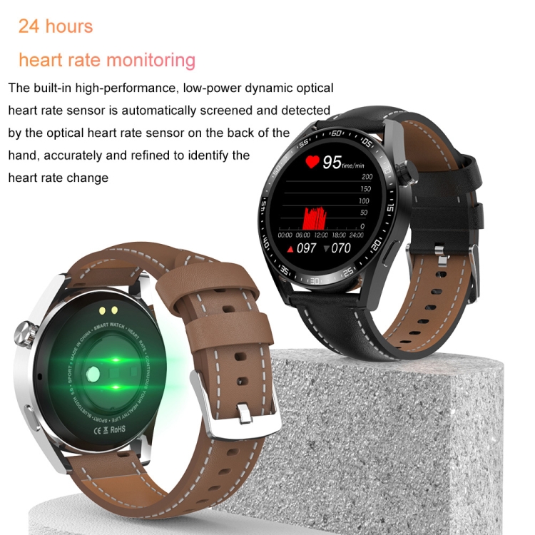 Hamtod GT3 Pro 1.32 pulgadas Smart Watch, frecuencia cardíaca / monitor de temperatura / llamada BT (plata) - B5