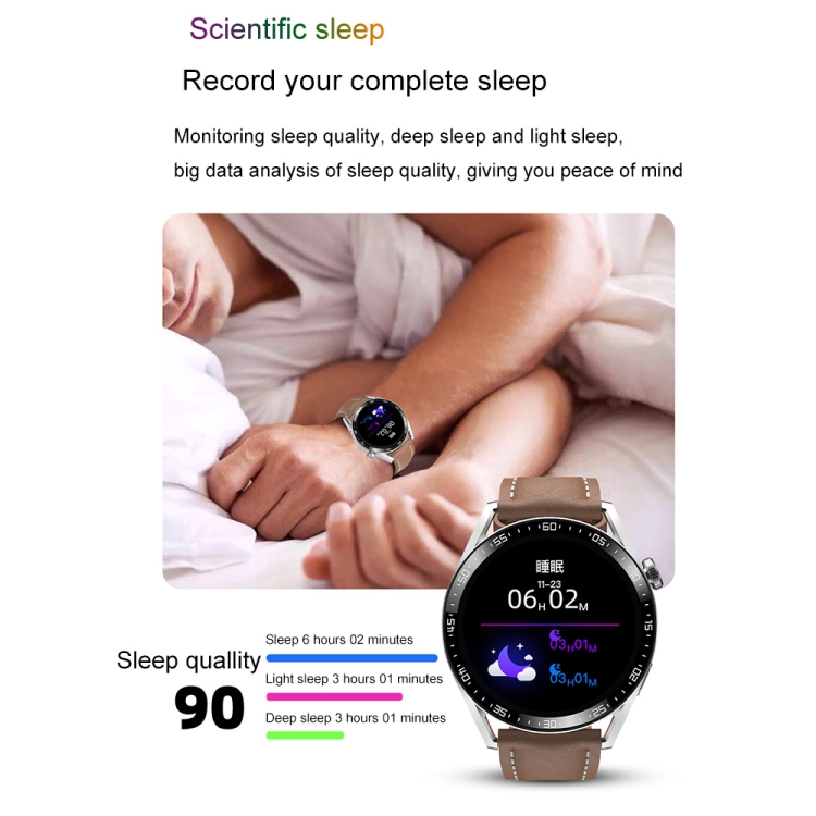 Hamtod GT3 Pro 1.32 pulgadas Smart Watch, frecuencia cardíaca / monitor de temperatura / llamada BT (plata) - B6