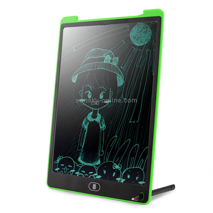 Tablette d'écriture LCD portable 12 pouces dessin graffiti bloc-notes  électronique message tableau graphique papier brouillon avec stylo d' écriture (vert)