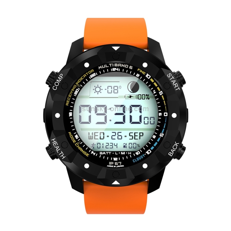 S3 Reloj inteligente Bluetooth con pantalla OLED de 1,39 pulgadas, resistente al agua IP67, compatible con brújula / monitor de frecuencia cardíaca / tarjeta SIM / navegación GPS, compatible con teléfonos Android e iOS (naranja) - 1