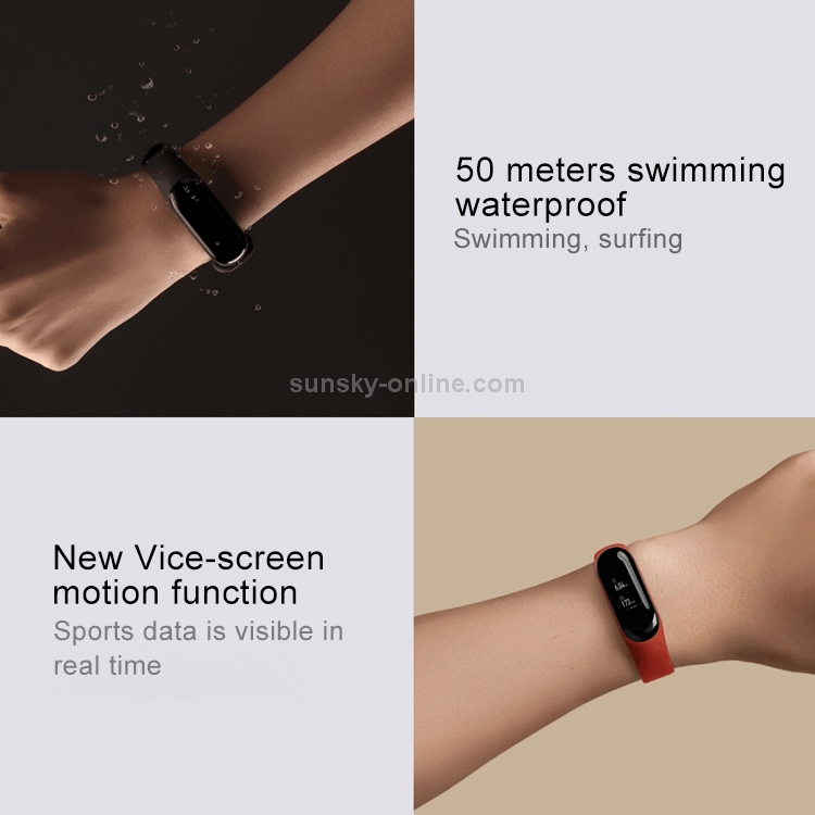 Original Xiaomi Mi Band 3 Fitness Tracker Smart Bracelet 50m Swim Waterproof Support Heart Rate Monitor Weather Forecast Sports Mode Information Reminder Black