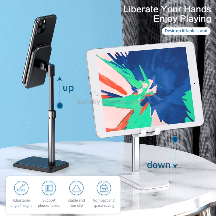 ROCK RPH0944 Adjustable Lifting 90 Degree Rotation ABS Stand Desktop Phone Tablet Holder(Black) ROCK RPH0944 Adjustable Lifting 90 Degree Rotation ABS Stand Desktop Phone Tablet Holder(Black)