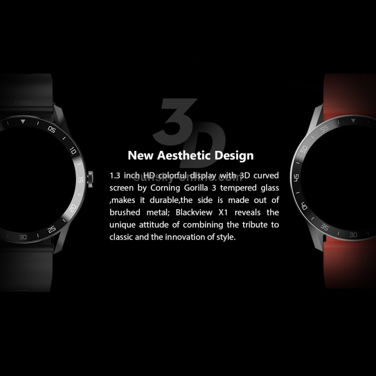 SUNSKY - [HK Almacén] Blackview X1 Reloj inteligente con pantalla TFT de  1.3 pulgadas con correa de TPU, 5ATM a prueba de agua, compatible con  monitor de frecuencia cardíaca / monitor de