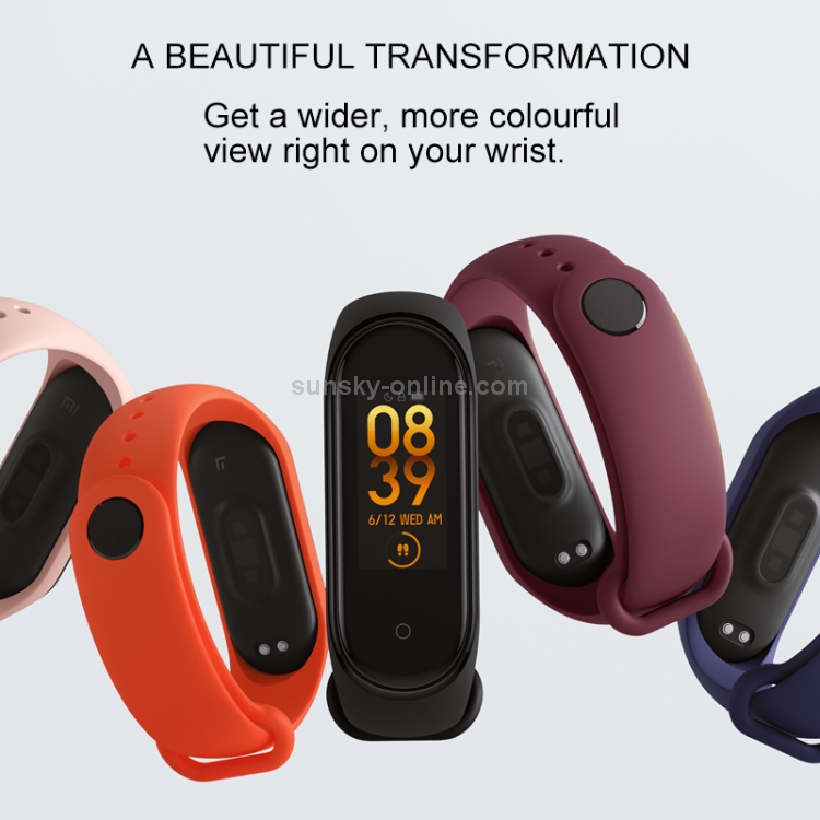 SUNSKY - [HK Almacén] Pulsera inteligente Xiaomi Mi Smart Band 4  International Edition original, pantalla a color AMOLED de 0,95 pulgadas,  50 m de natación resistente al agua, soporte para monitoreo de