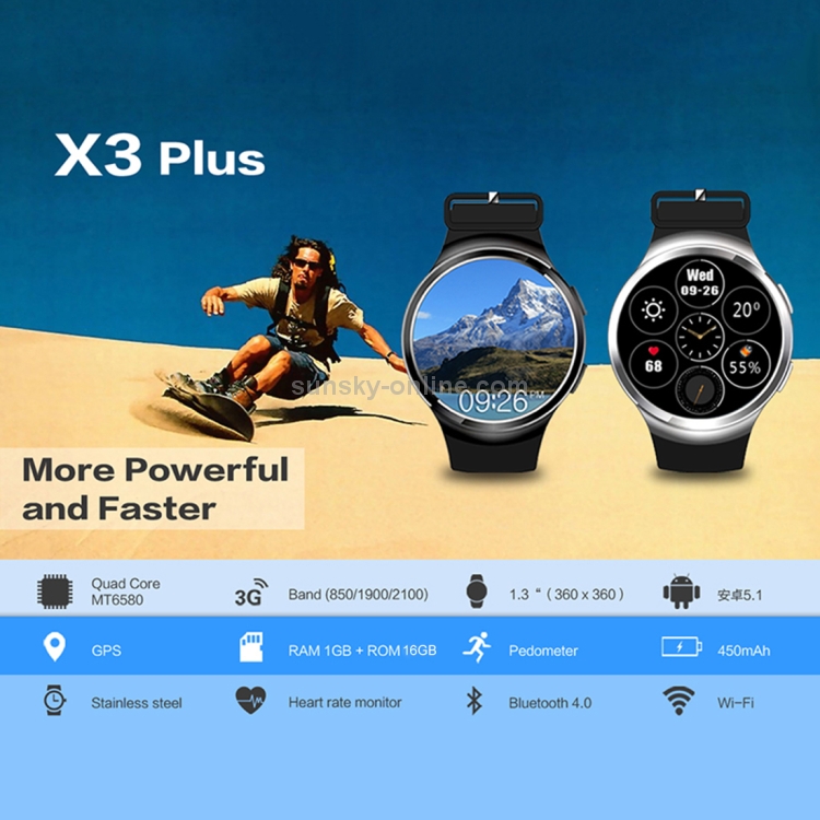 Bluetooth smartwatch x100 android hotsell 5.1 mtk6580