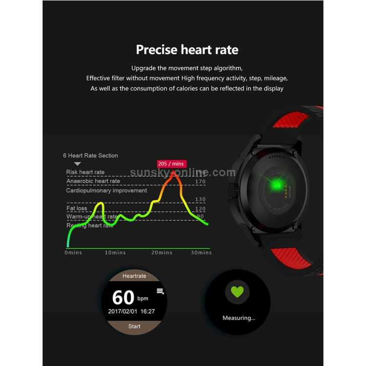 Reloj inteligente N6 con pantalla TFT de 1,3 pulgadas MTK2502C Bluetooth4.0, correa de silicona para reloj, monitor de frecuencia cardíaca, podómetro, monitor de sueño y recordatorio de sedentarismo (amarillo) - 7