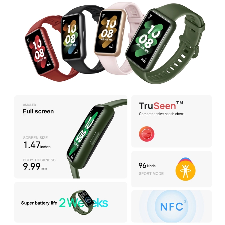 Honor Band 7 NFC: smart bracelet with SpO2 sensor, 96 sport modes and up to  14 days of battery life