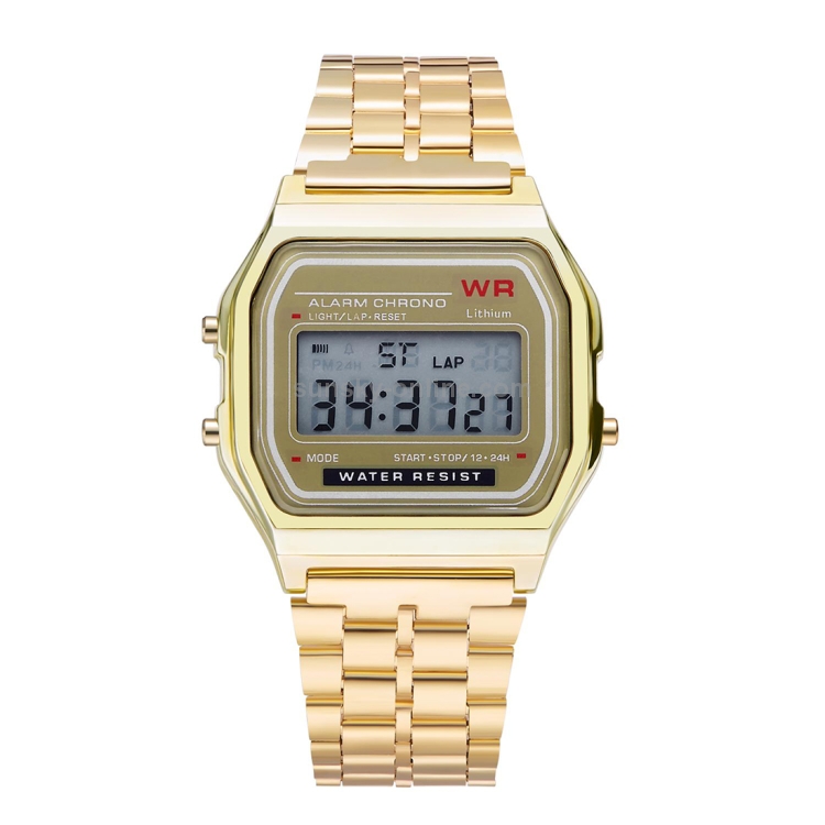 GENEVA Men Fashion Metal Band Electronic Quartz Wrist Watch Gold