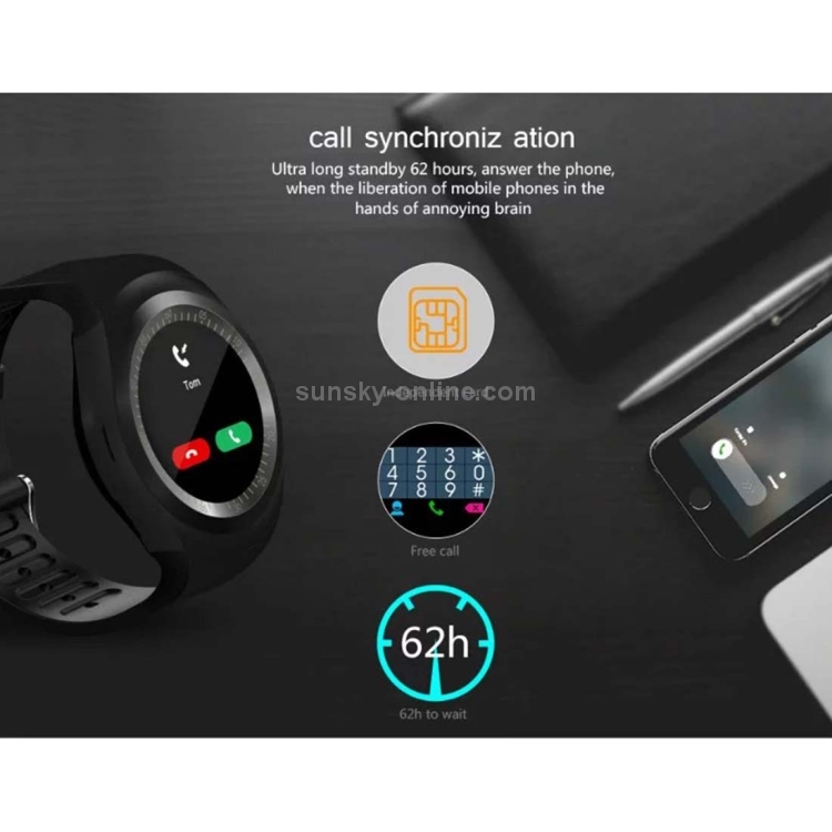Y1 Round Nano SIM Card Fitness Tracker Smartband Smart Watch, with