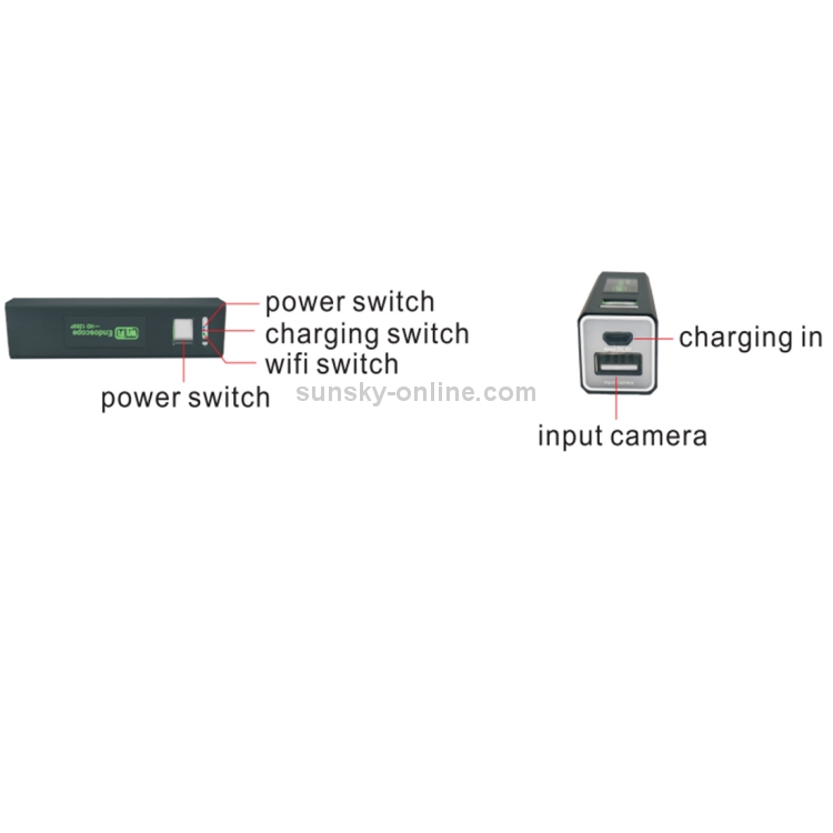2.0MP HD cámara WiFi endoscope tubo de serpiente Cámara de inspección con 8 LED, impermeable IP68, diámetro de la lente: 8 mm, longitud: 10m, línea suave - 3