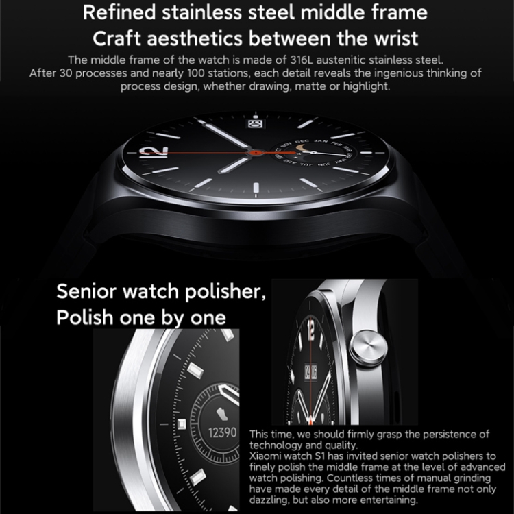 Original Xiaomi Watch S1 GPS Smart Watch(Wise Elegant Black) - B3