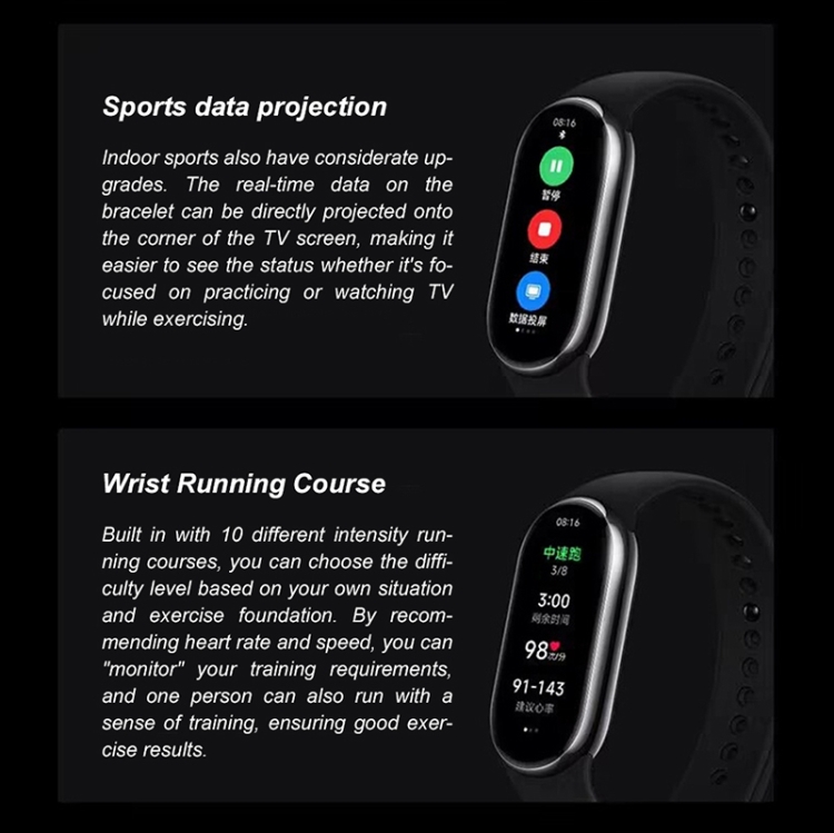 Original Xiaomi Mi Band 8 1.62 inch AMOLED Screen 5ATM Waterproof Smart  Watch, Support Blood Oxygen / Heart Rate Monitor(Black)