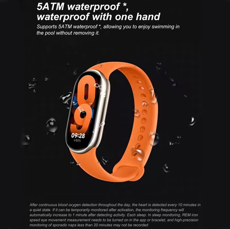 Original Xiaomi Mi Band 8 1.62 inch AMOLED Screen 5ATM Waterproof Smart  Watch, Support Blood Oxygen / Heart Rate Monitor(Black)