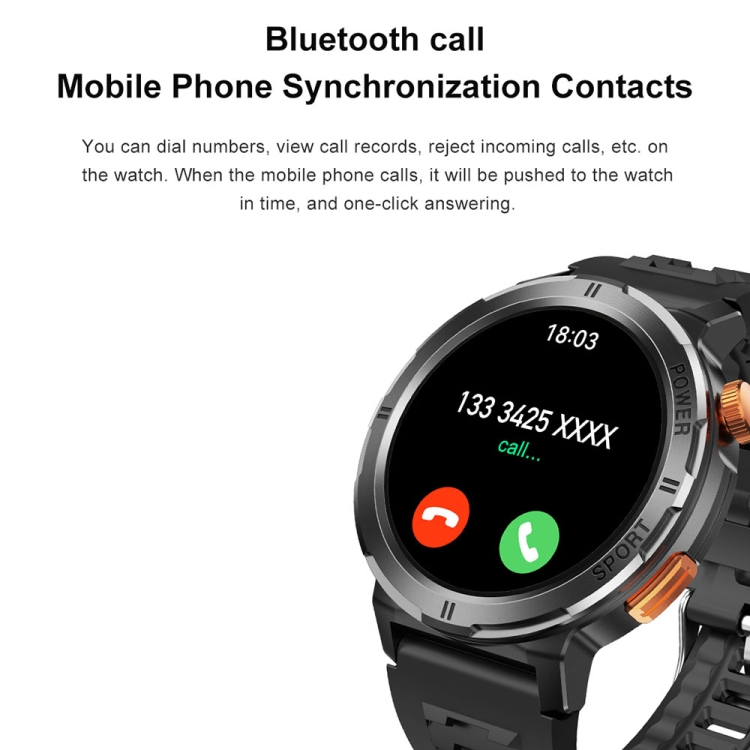 M52 1,43-Zoll-Bildschirm IP68 wasserdichte Smartwatch, unterstützt 