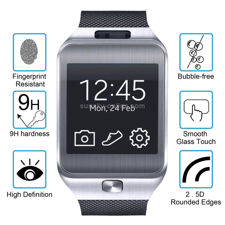 2 PCS ENKAY Hat Prince for Samsung Gear 2 R380 Smart Watch 0.2mm 9H Surface Hardness 2.15D Explosion proof Tempered Glass Screen Film