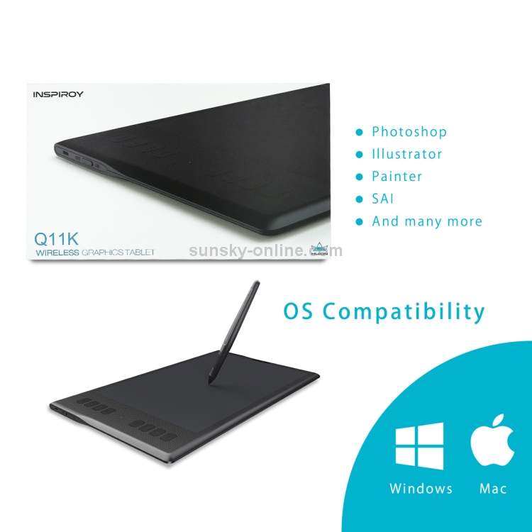 HUION Inspiroy Series Q11K 5080LPI Tableta de dibujo de gráficos USB de arte profesional para Windows / Mac OS, con lápiz digital - 6