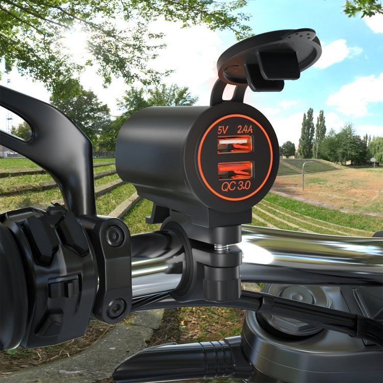 ZH-723F4 Car / Motorcycle QC3.0 Cell Phone Fast Charging Dual USB Car Charger(Orange Light) ZH-723F4 Car / Motorcycle QC3.0 Cell Phone Fast Charging Dual USB Car Charger(Orange Light)