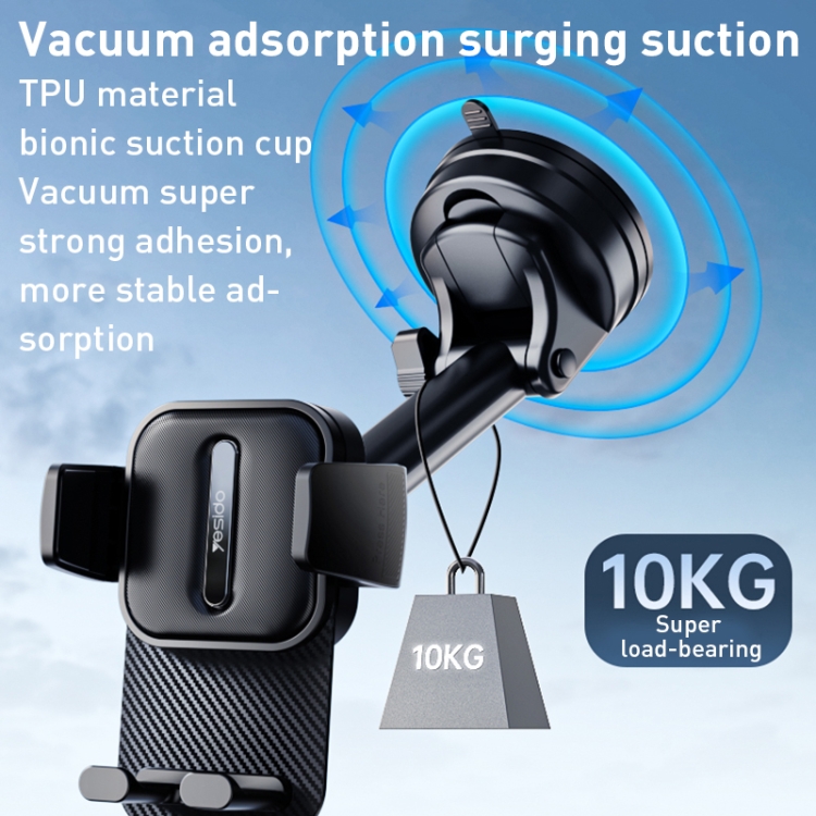 Yesido C174 Suction Cup Type Telescopic Car Phone Holder (Black) Yesido C174 Suction Cup Type Telescopic Car Phone Holder (Black)