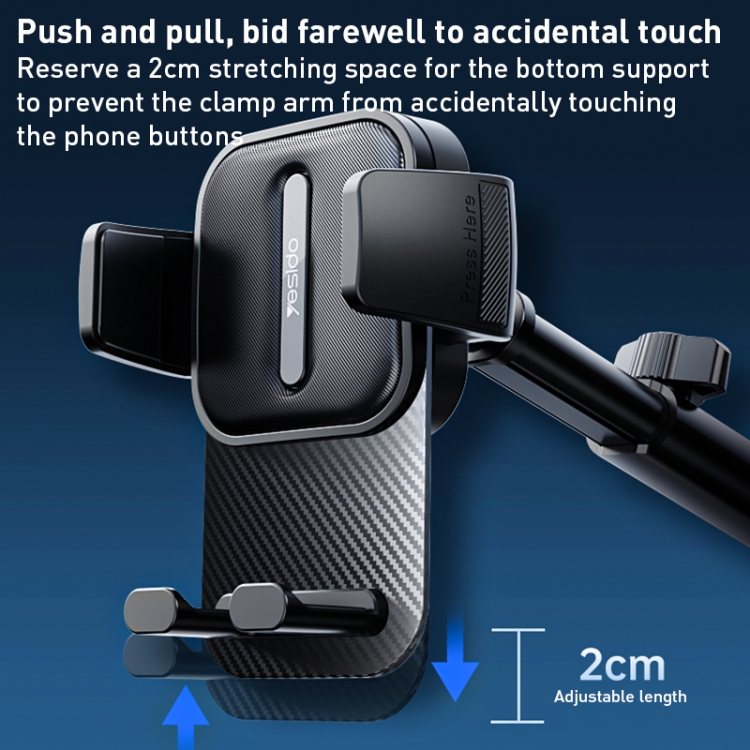 Yesido C174 Suction Cup Type Telescopic Car Phone Holder (Black) Yesido C174 Suction Cup Type Telescopic Car Phone Holder (Black)