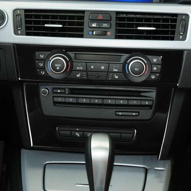 Für BMW 3er E90/E92 2005–2012 Autoklimaanlage CD-Bedienfeld hoch mit  Löchern, dekorativer Aufkleber, Links
