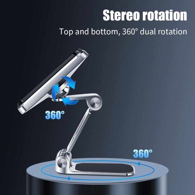 Soporte de navegación para teléfono magnético plegable multifuncional para coche F12 (plata) - B2