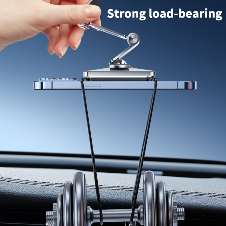 Soporte de navegación para teléfono magnético plegable multifuncional para coche F12 (plata) - B5