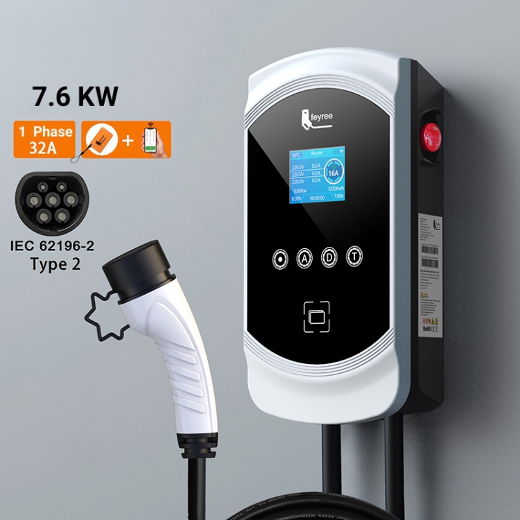 Feyree 7KW Home Wall Mounted New Energy Electric Vehicle Tipo 2 Pila di  ricarica con APP e scheda RFID