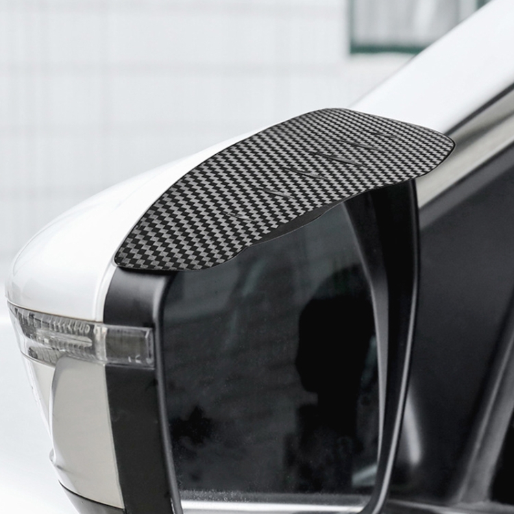 Rétroviseur de voiture pluie sourcil couverture restauration miroir PVC  motif en Fiber de carbone pare-pluie