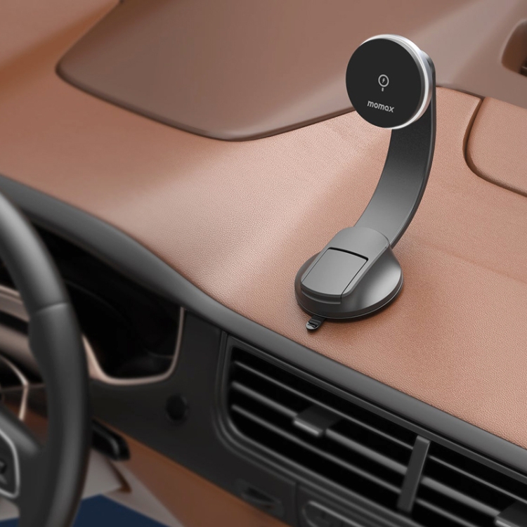 MOMAX CM25B Magnetic Wireless Charger Car Suction Cup Phone Holder MOMAX CM25B Magnetic Wireless Charger Car Suction Cup Phone Holder