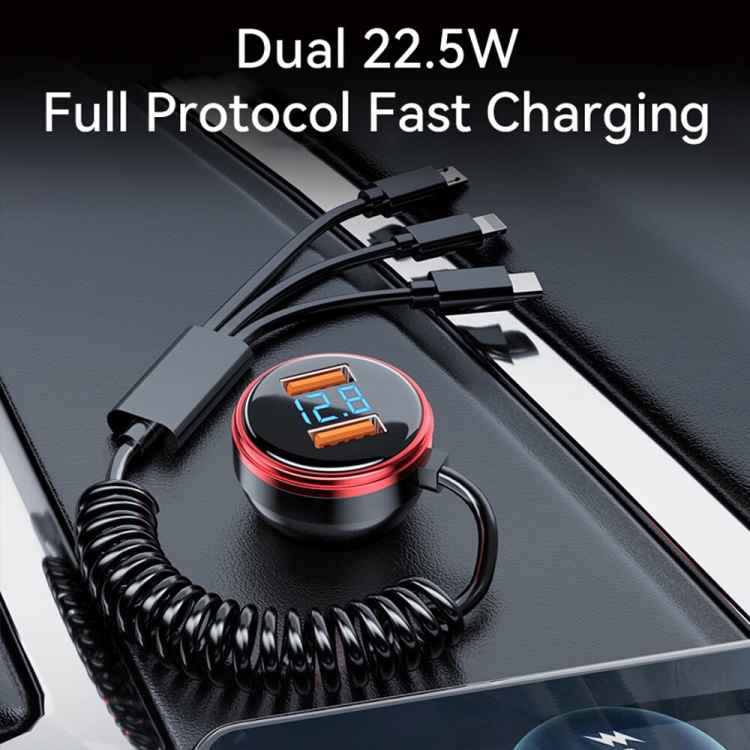 BW13 67.5W 3 in 1 Charging Cable & Dual USB Port Car Charger BW13 67.5W 3 in 1 Charging Cable & Dual USB Port Car Charger