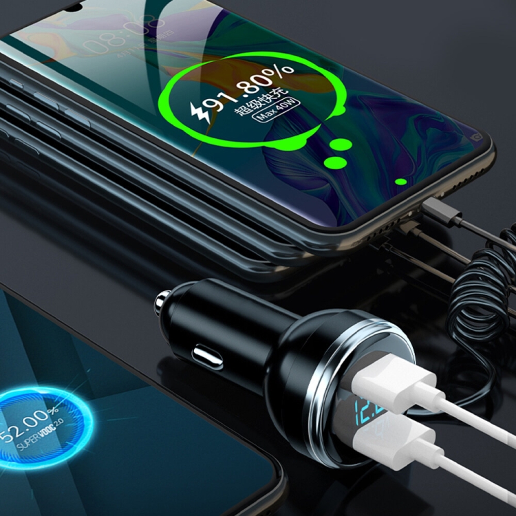 BW13 67.5W 3 in 1 Charging Cable & Dual USB Port Car Charger BW13 67.5W 3 in 1 Charging Cable & Dual USB Port Car Charger