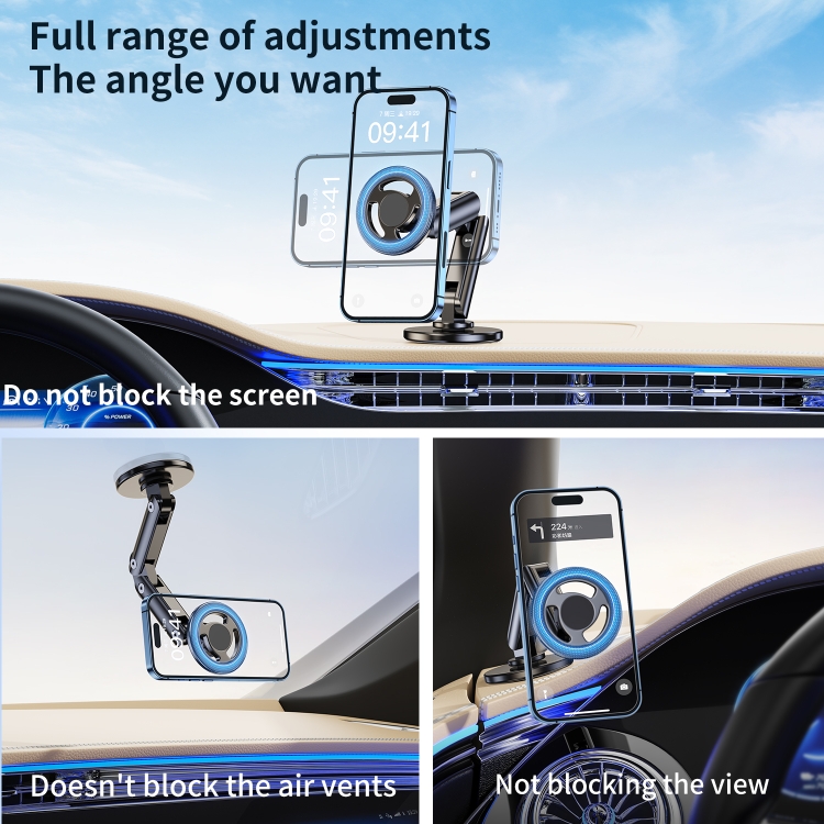 LK-CDD13 Car Multi-angle Adjustable MagSafe Magnetic Holder (Silver)