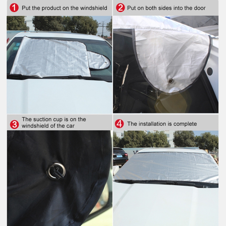 Car Front Windshield Cover 5 Magnetic Against Uv Rays And Heat Anti Frost  Snow Ice Universal For Most Vehicles 183*116cm Foldable