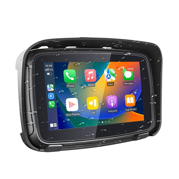 Navigateur GPS Carplay sans fil pour motos P501M, Portable, étanche IPX7, 5  pouces, avec enregistreur de conduite