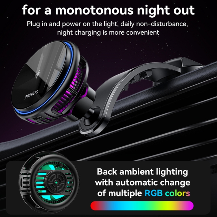Yesido C311 Semiconductor Cooling 15W Magnetic Wireless Charging Car Holder (Black) Yesido C311 Semiconductor Cooling 15W Magnetic Wireless Charging Car Holder (Black)