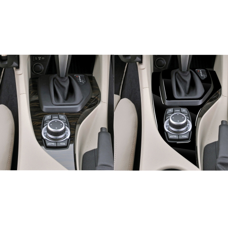2pcs / Set Car Right Drive Gear Panel Decorative Sticker for BMW X1 E84  2011-2015(Black)