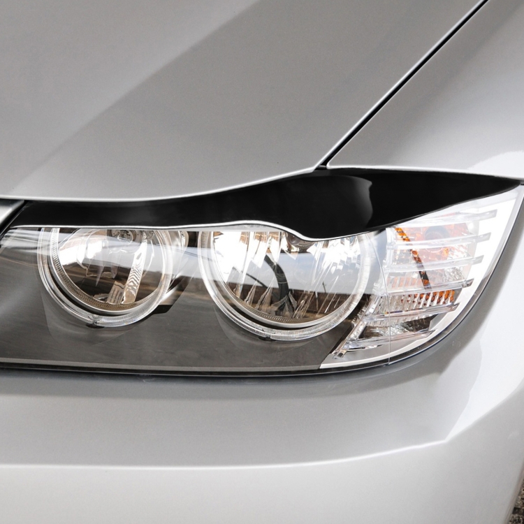 Paar Autolampe Augenbraue weicher dekorativer Aufkleber für BMW 3er E90  2005–2012 (schwarz)