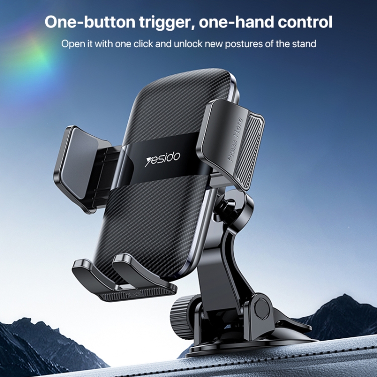 Yesido C175 Mini Suction Cup Type Mechanical Phone Clip Car Holder Yesido C175 Mini Suction Cup Type Mechanical Phone Clip Car Holder