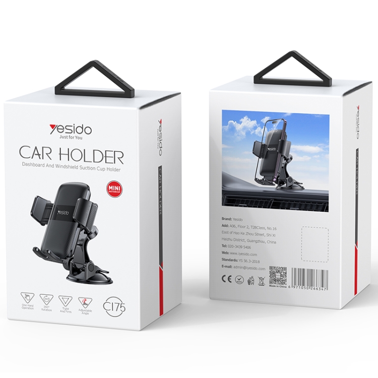 Yesido C175 Mini Suction Cup Type Mechanical Phone Clip Car Holder Yesido C175 Mini Suction Cup Type Mechanical Phone Clip Car Holder