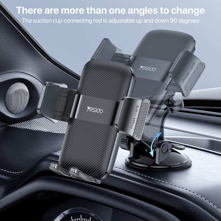 Yesido C175 Mini Suction Cup Type Mechanical Phone Clip Car Holder Yesido C175 Mini Suction Cup Type Mechanical Phone Clip Car Holder
