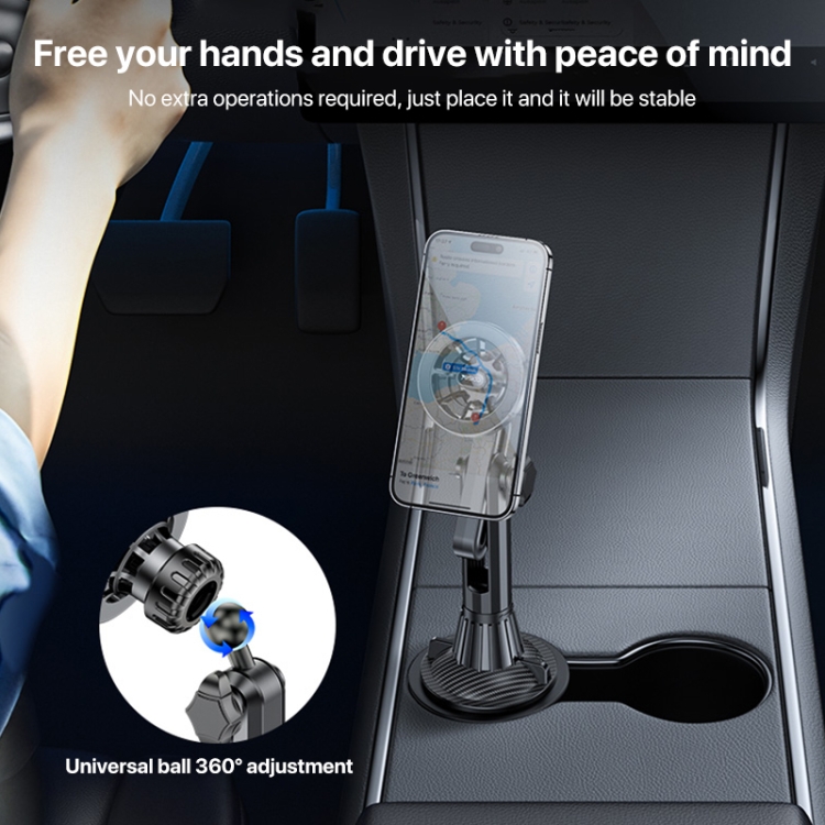 Yesido C200 Magsafe Magnetic Adjustable Car Cup Holder Using Phone Bracket - 4