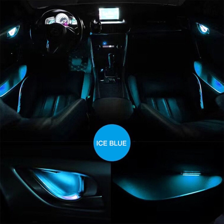 Lumière décorative de porte de lumière ambiante LED 4 en 1 de voiture ( lumière rose)