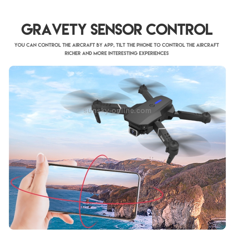 LS E525 Pro 4K Single HD Camera Three sided Obstacle Avoidance High definition Aerial Drone Mini Foldable RC Quadcopter Drone Remote Control Aircraft Black