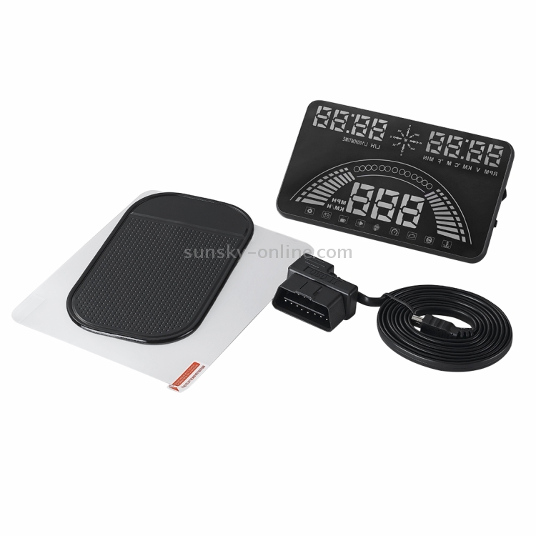 S7 5.8 inch Car GPS HUD / OBD2 Vehicle-mounted Gator Automotive Head Up Display Security System with Dual Display, Support Car Local Real Time & Real Speed & Turn Speed & Water Temperature & Oil Consumption & Driving Distance / Time & Voltage & Elevation & Satellite Signal Display, Support Water Temperature Alarm, Over Speed Alarm, Low Voltage Alarm, Turn Speed Alarm, Mile Switching, Light Sensor Functions - 4