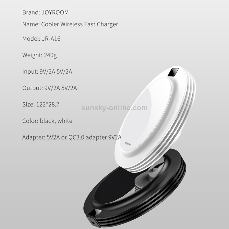 JOYROOM JR-A16 18W Intelligent Fast Wireless Charger, UK Plug(White) JOYROOM JR-A16 18W Intelligent Fast Wireless Charger, UK Plug(White)