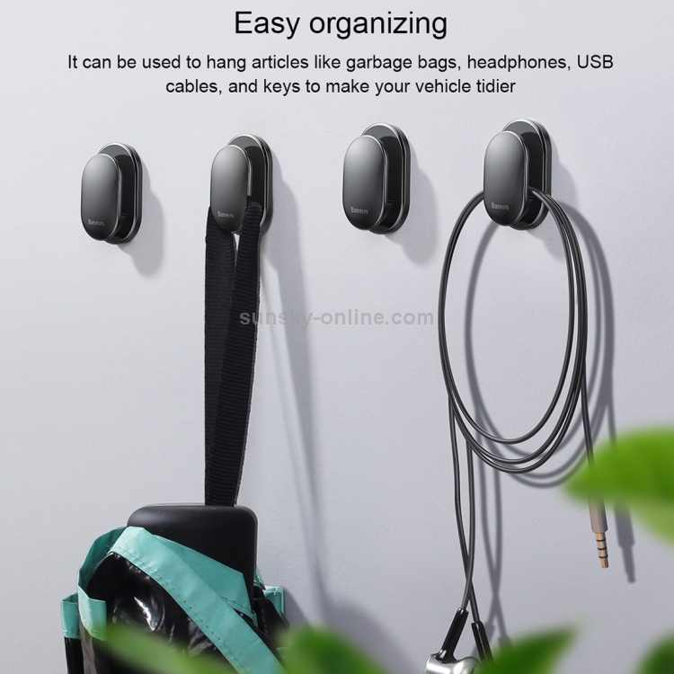 Baseus ACGGBK-01 4 in 1 Car Small Shell Shape ABS Stick Hook Baseus ACGGBK-01 4 in 1 Car Small Shell Shape ABS Stick Hook