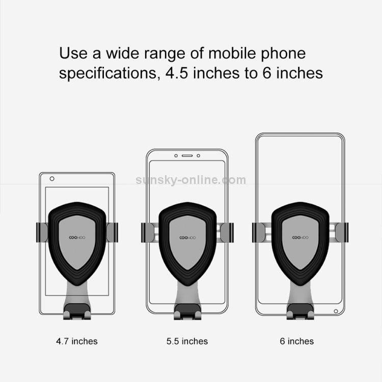 Original Xiaomi Youpin COOWOO Gravity Sensing Car Mount Holder, Suitable for 4.0-6.0 inch Smartphones(Grey) Original Xiaomi Youpin COOWOO Gravity Sensing Car Mount Holder, Suitable for 4.0-6.0 inch Smartphones(Grey)